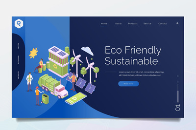 2.5D新能源环保概念巨无霸广告banner下载[Ai,EPS,PSD]