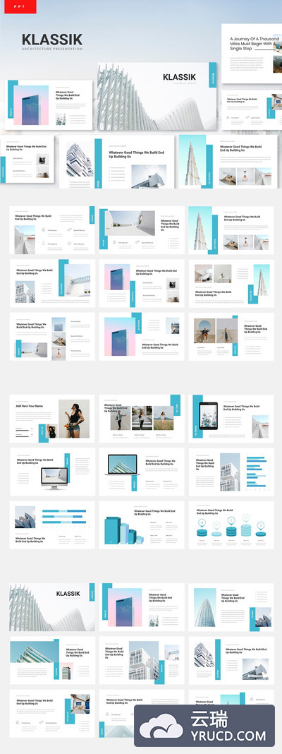 时尚高端简约多用途的高品质房地产提案powerpoint幻灯片演示模板（pptx）ppt素材