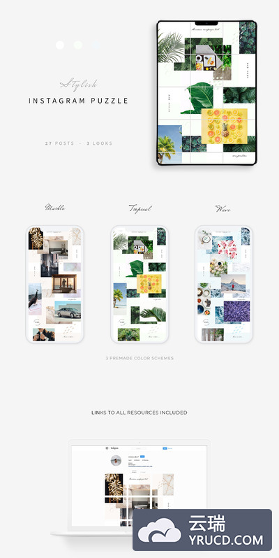 时尚图片模板 Stylish Instagram Puzzle Pack