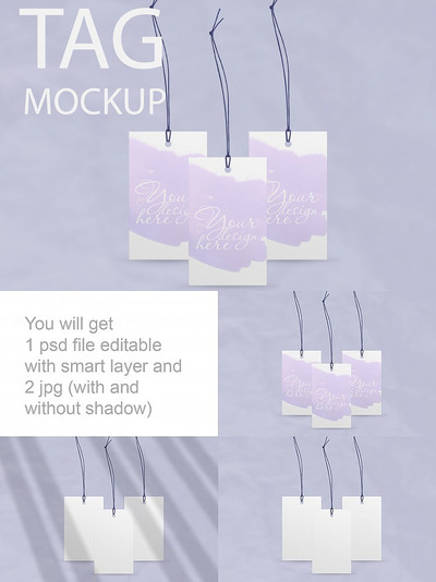 服装吊牌标签样机展示模板