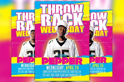 棒球比赛宣传海报 Throwback Wednesday Flyer Template