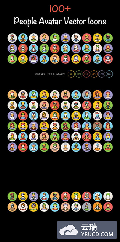 头像矢量图标素材 100+ People Avatar Vector Icons