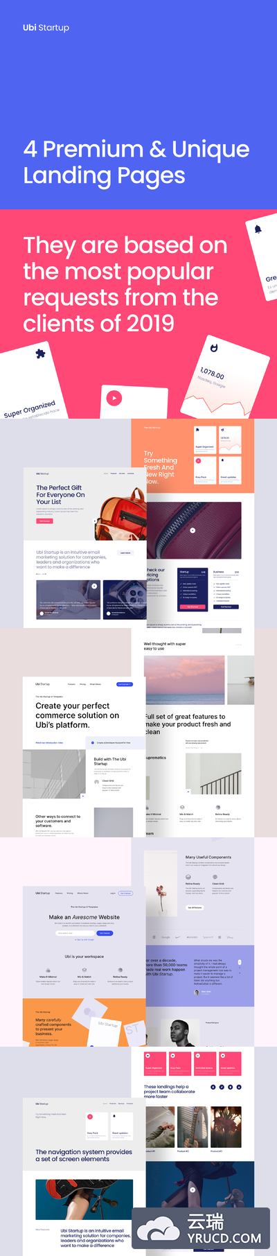 时尚的产品宣传网页着陆页ui网页模板下载[Sketch,fig]