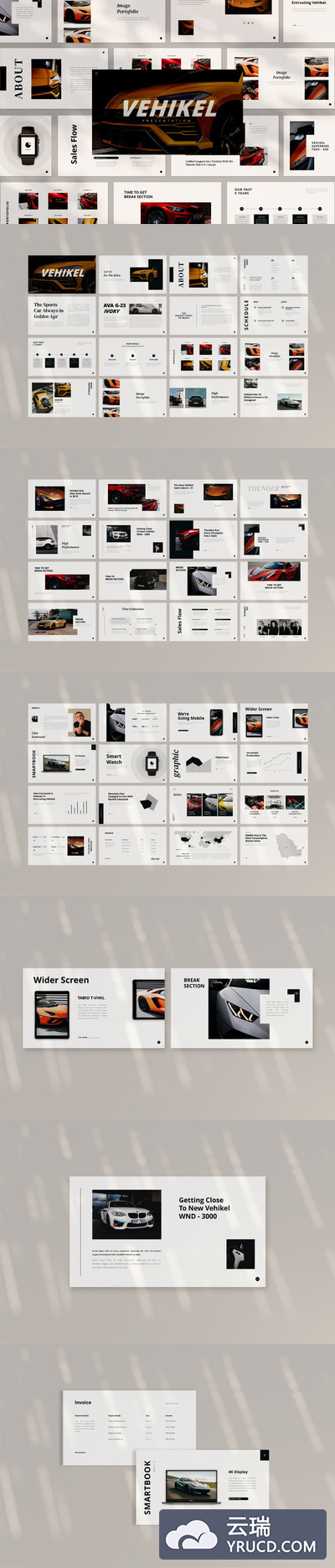 时尚高端简约极简风格的keynoet幻灯片模板下载