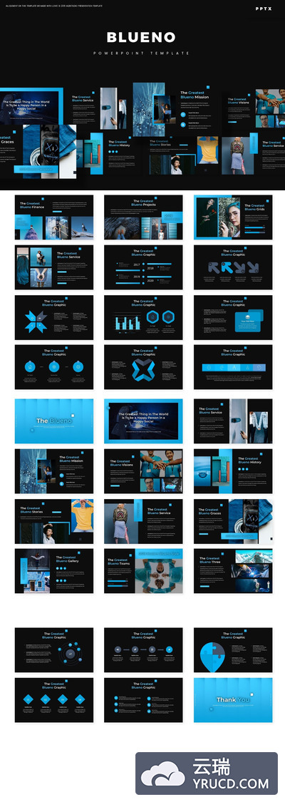 时尚高端蓝色配色的高品质精美ppt模板免费下载述职报告ppt模板powerpoint演示模板