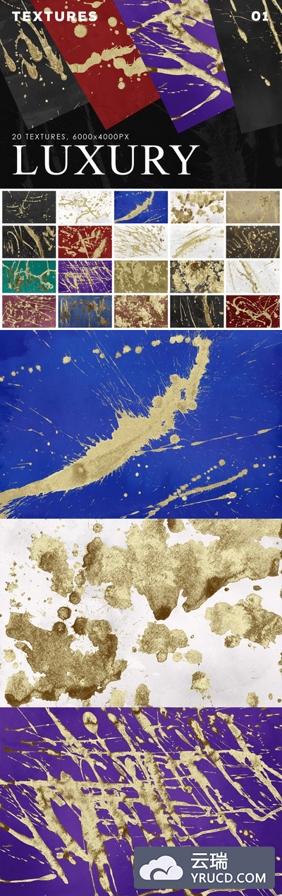 金粉金色墨水泼墨效果背景纹理素材[JPG]