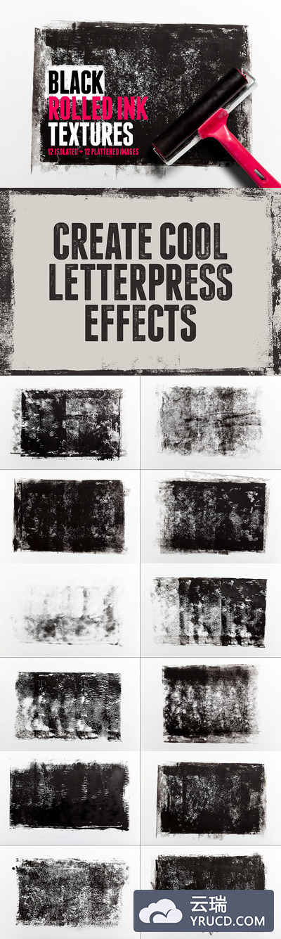 油墨滚筒肌理墨水效果文件下载[PNG]