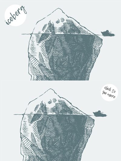 有破冰船的冰山插画 An iceberg with an icebreaker