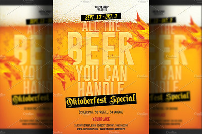 啤酒节传单设计 Oktoberfest Flyer Template