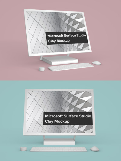 Mockups | Microsoft Surface Studio电脑模型智能对象样机下载PSD