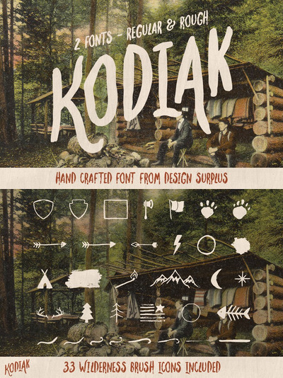 复古手写字体 Kodiak Font (Regular + Rough)