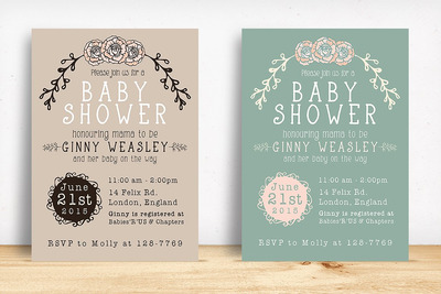 儿童派对邀请函 Baby Shower Invitation