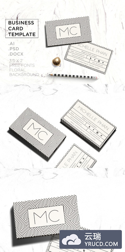 几何设计商业名片模板 Geometric business card template