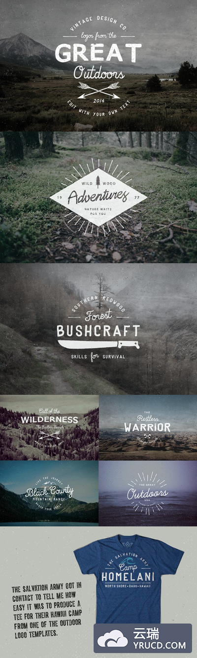 户外logo设计模板 Logos from the Great Outdoors