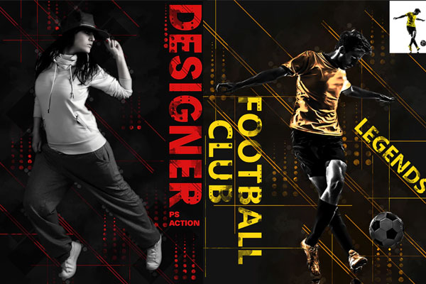 线条&圆点几何元素照片后期处理ps动作下载