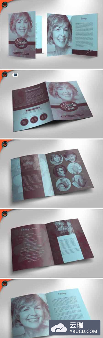 薰衣草&兰花葬礼计划邀请函设计模板