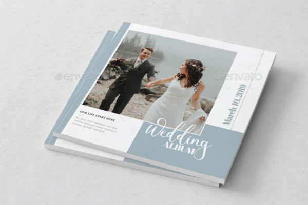 极简主义的浪漫婚礼专辑Indesign模板