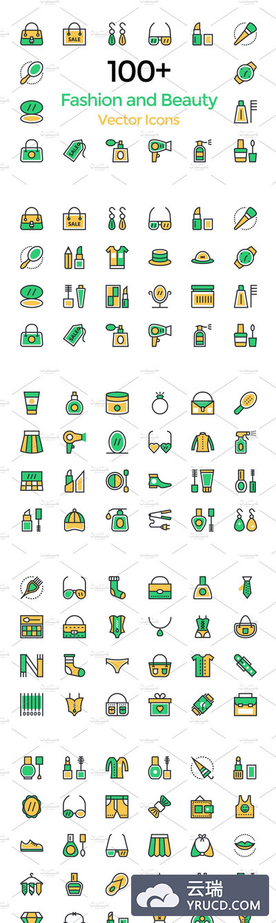 时尚和美丽矢量图标下载 100+ Fashion and Beauty Vector Icons