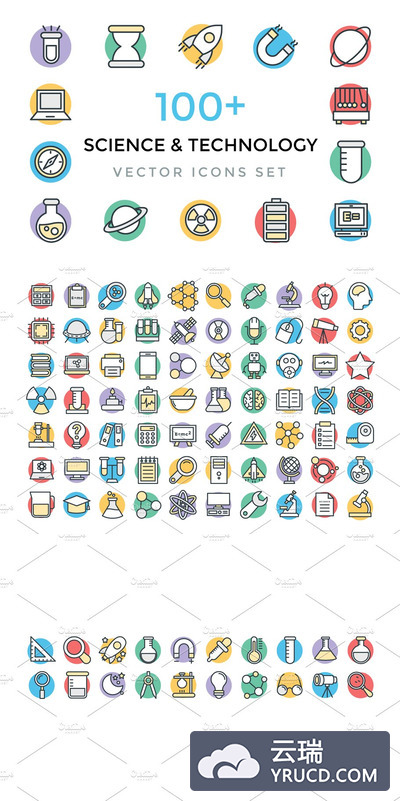 科技图标大全 100+ Science and Technology Icons