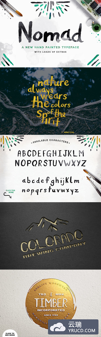 手写设计字体 Nomad Font + Extras