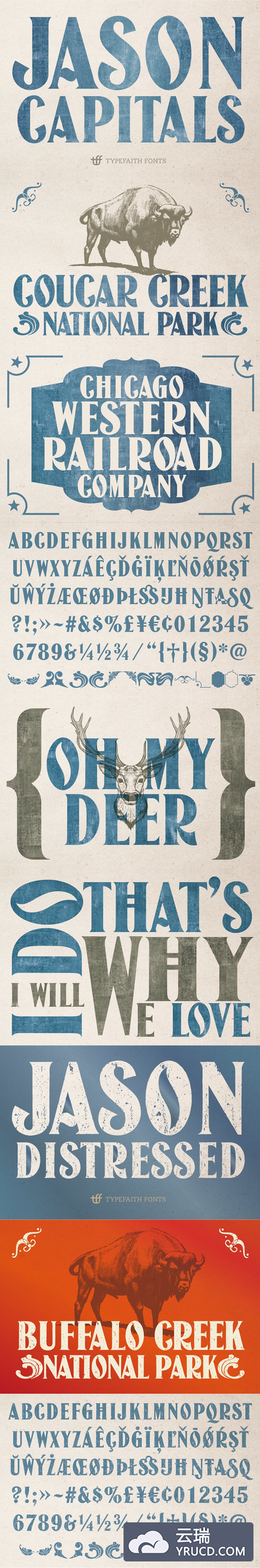 复古肌理字体 Jason Caps