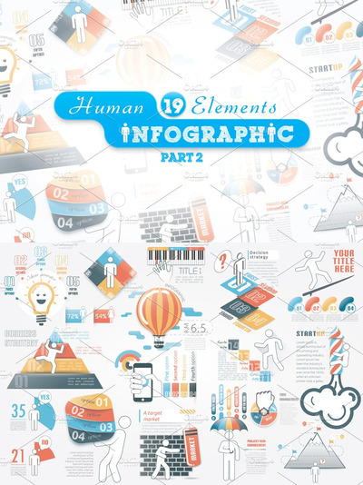 信息图表ppt素材模板 Human Infographic Bundle (part 2)