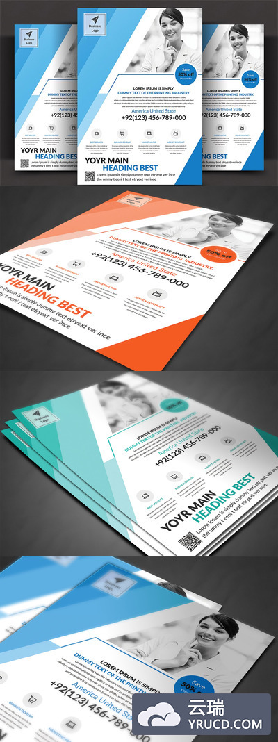 企业服务海报设计模板 Corporate Business Flyer