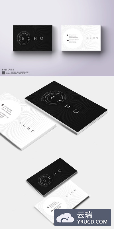 时尚简约高端名片模板下载[PSD]