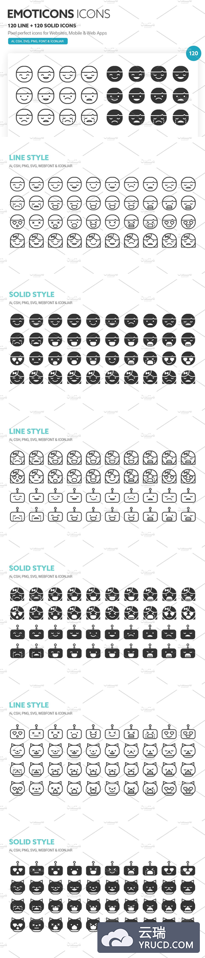 表情符号图标下载 Emoticons Icons