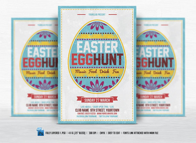 寻找复活节彩蛋宣传单设计 Easter Egg Hunt Flyer