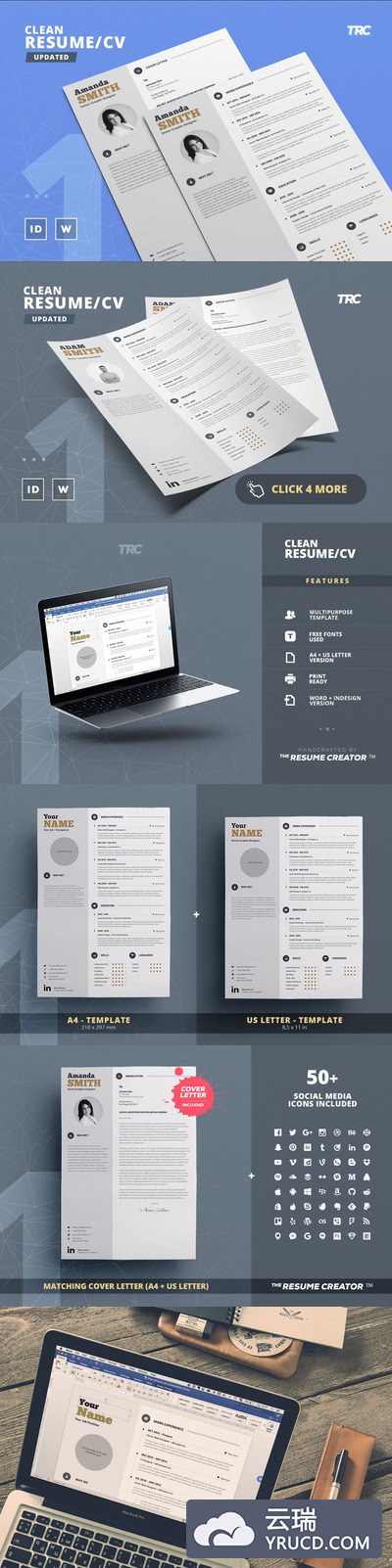 干净简历模板 Clean Resume/Cv Template Volume 1