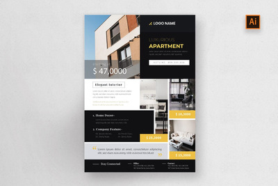 海报模板 | 高端时尚高品质简约商务企业房地产宣传单DM设计模板宣传单设计宣传背景