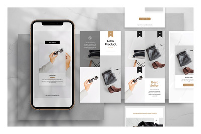 Instagram | 时尚高端简约多用途高品质促销社交媒体故事banner画册海报传单设计模板