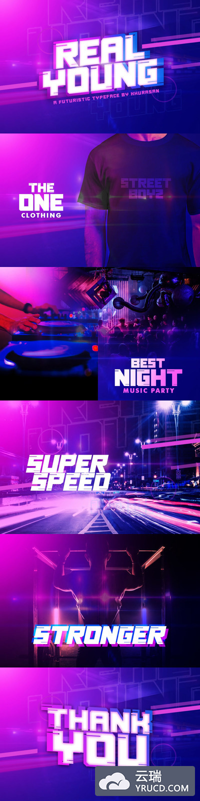 Fonts | 年轻活力活泼的粗体斜体无衬线类型字体设计