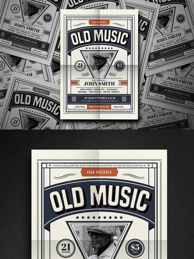 复古人物音乐海报设计 Old Music Flyer