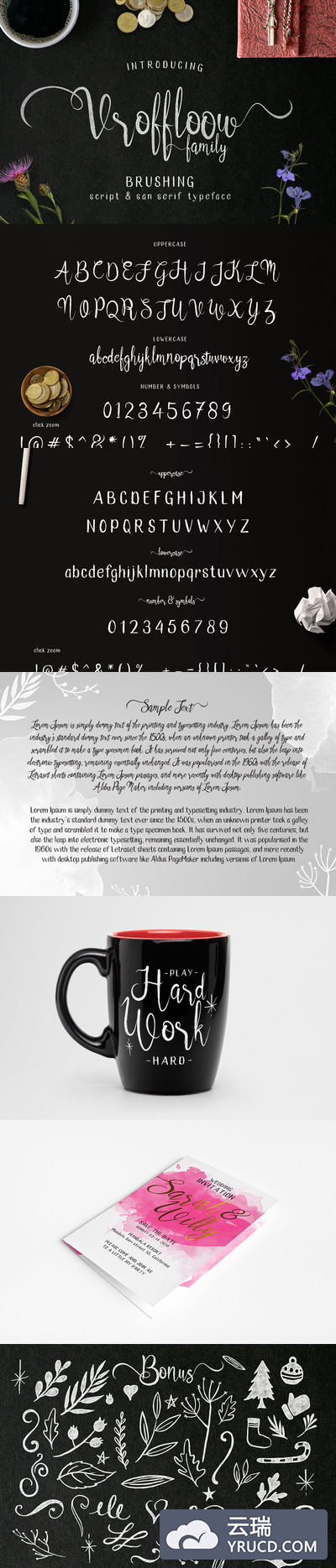 手写草书字体下载 Vroffloow family Typeface