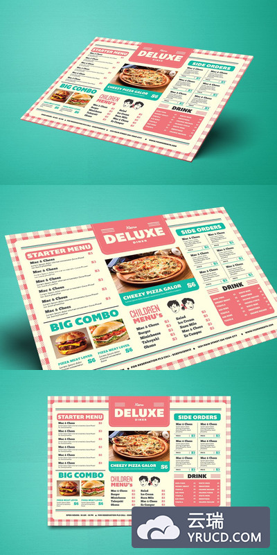 复古野餐纸板食品菜单画册 Retro Picnic Cardboard Food Menu