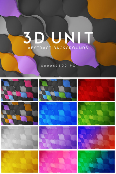 背景纹理 | 12种不同颜色3D抽象纹理社交媒体壁纸横幅banner海报底图设计元素