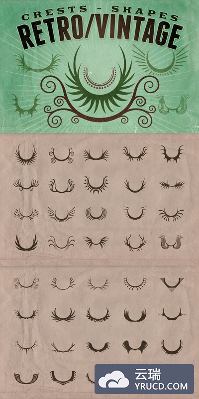 经典图形插画 Retro/Vintage shapes - Crests