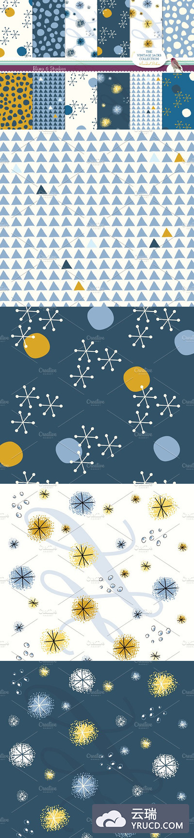 经典纸张背景纹理 Vintage Jacks Digital Pattern Set 1