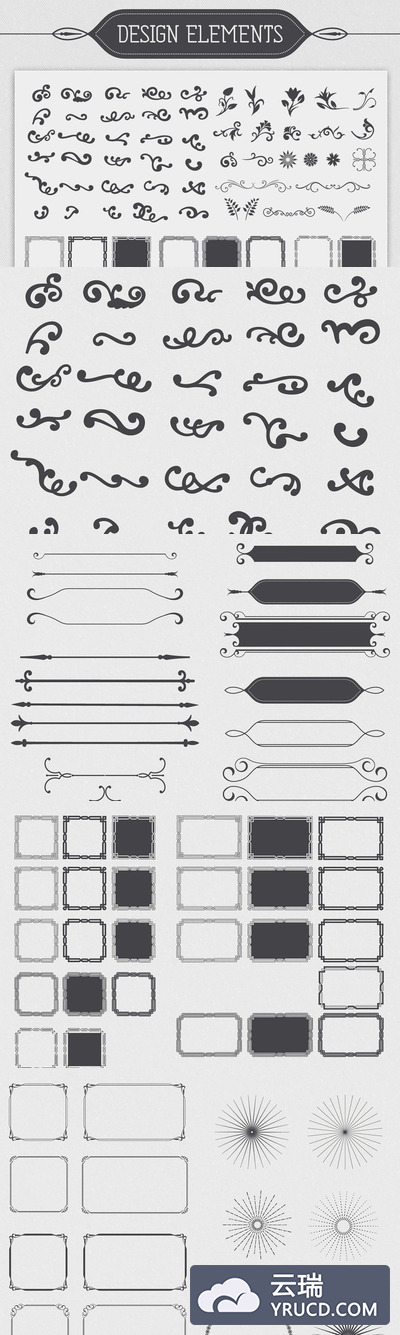 经典花纹设计图形 Vintage Design Elements