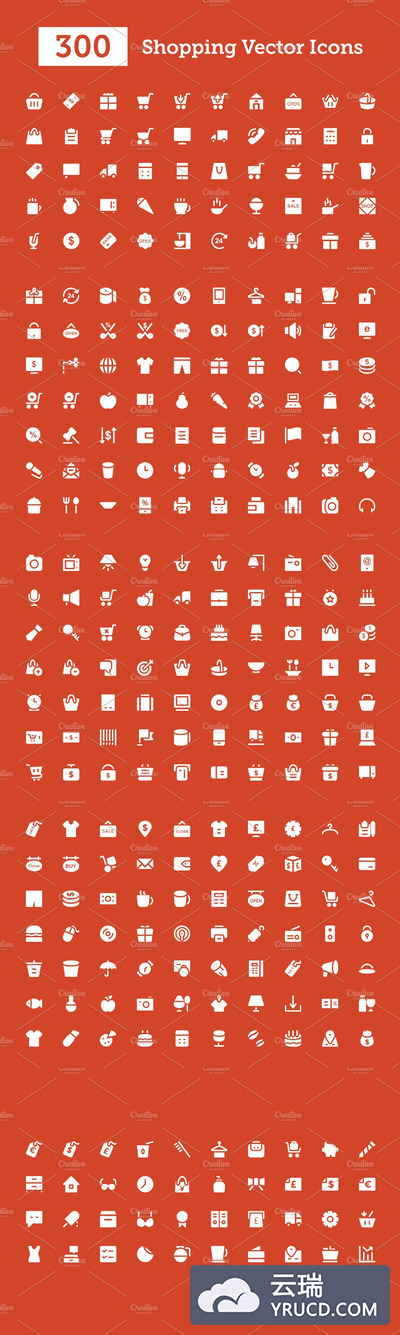 购物矢量图标下载 300 Shopping Vector Icons