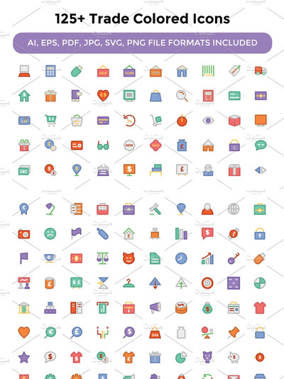 贸易矢量图标素材 125+ Trade Vector Icons