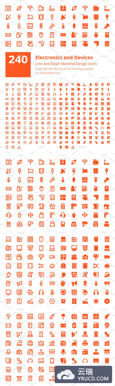 电子和设备图标下载 240 Electronics and Devices Icons