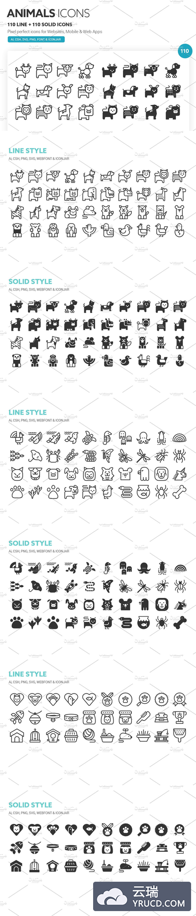 动物矢量图标素材 Animals Icons