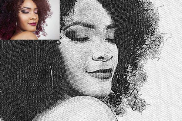 复古雕刻艺术照片处理效果ps动作下载