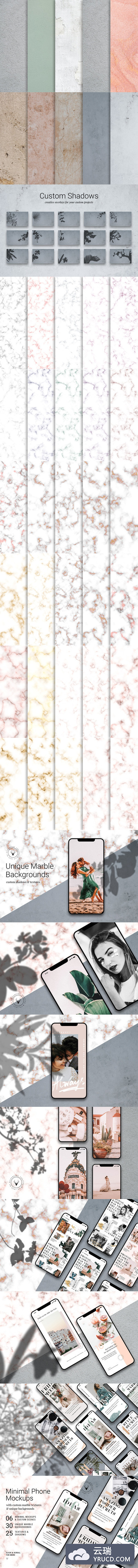 极简主义时尚的iPhone样机&背景套装