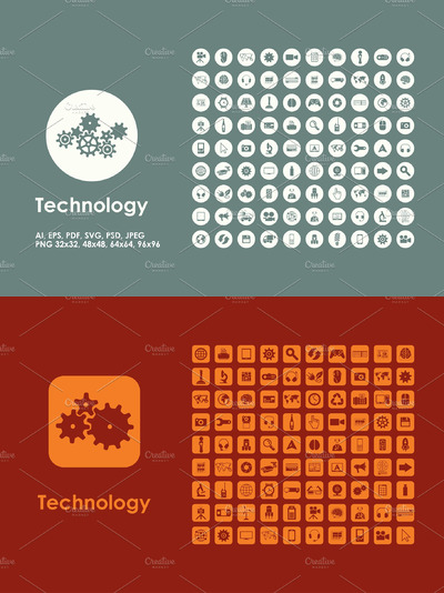 技术矢量图标下载 Technology icons