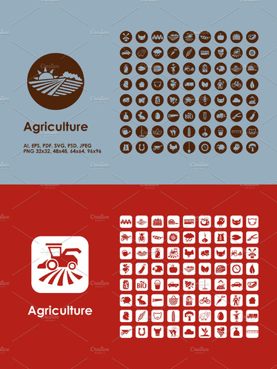 农业矢量图标下载 Agriculture icons