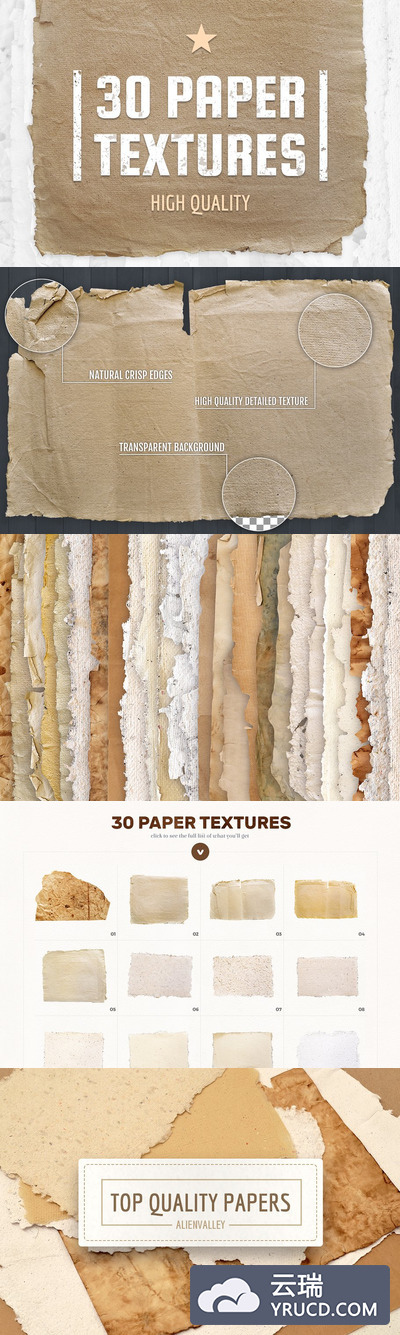 复古皱褶破烂纸张纹理合集